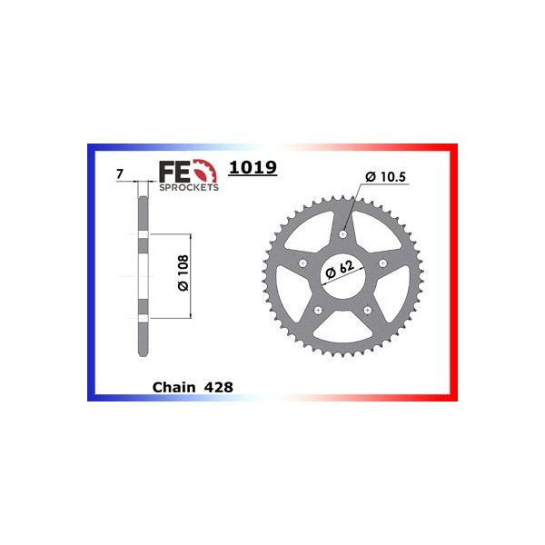 KIT CHAINE FE 125.GPR NUDE '04/08 16X50 MX* 