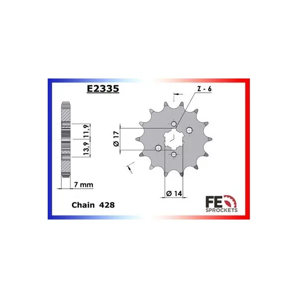 KIT CHAINE FE 125SENDA DRD R (4T)'10/16 14X57 RX/XW.SR