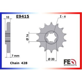 KIT CHAINE FE 125.DD '10 15X48 MX