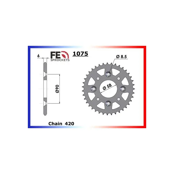 KIT CHAINE FE 107.HENOT ELITE '05 14X37 R