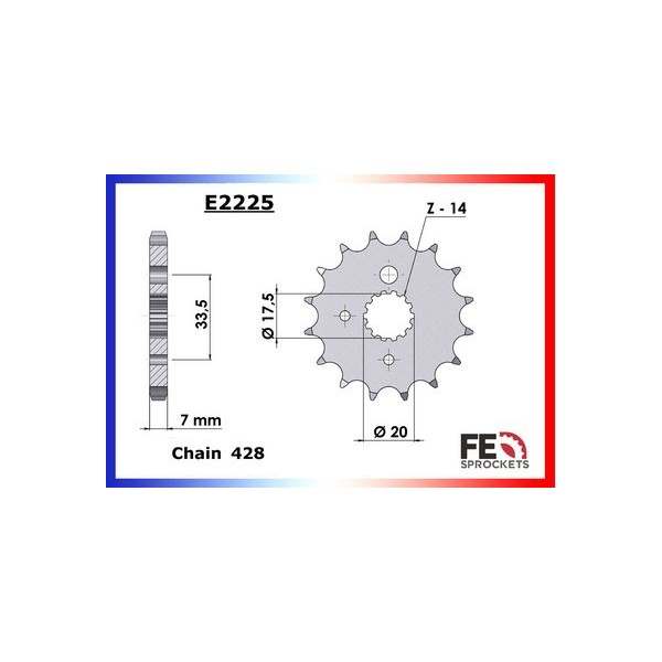 KIT CHAINE FE MZ125RT CLASSIC SPORT'01/04 16X49 OR 