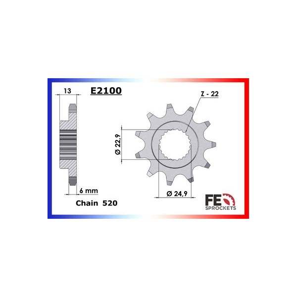 KIT CHAINE FE 250.CYCLONE '87 13X42 OR* 