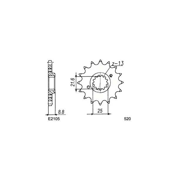 KIT CHAINE FE 500.PREDATOR '02/04 14X37 OR* 