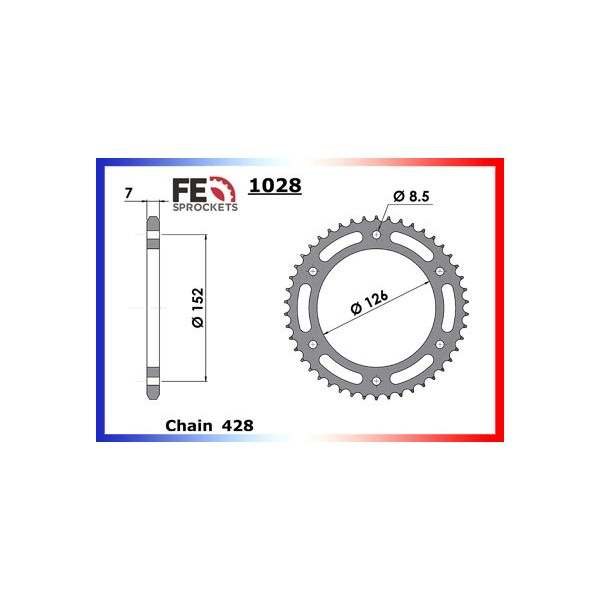 KIT CHAINE FE 125.XRX SM '07/08 14X46 MX 