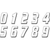  Kit de numéro MINIMOTARD Blanc -- Min. de 10 pièces par numéro.  