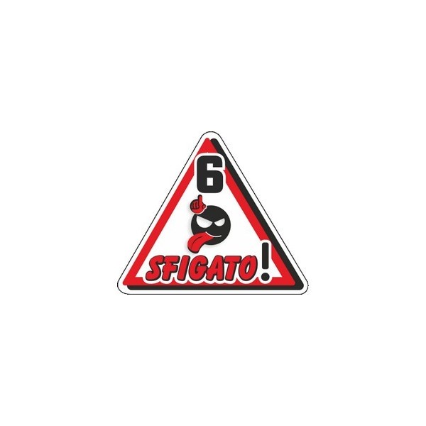  Label déco moto "6 SFIGATO". 2 pièces.  