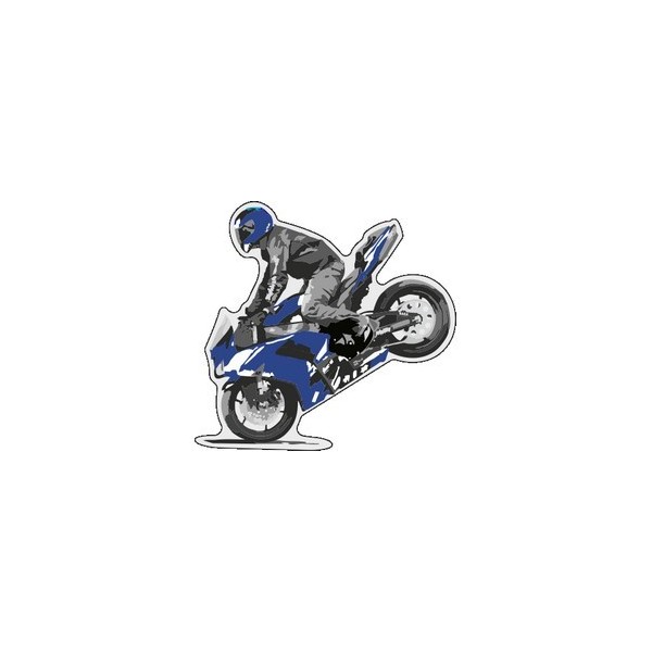  Label déco moto "MOTO Bleu" . 2 pièces.  