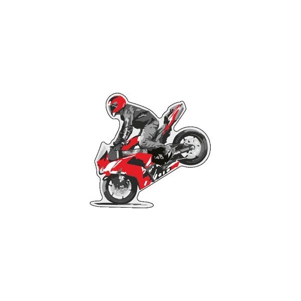  Label déco moto "MOTO Rouge". 2 pièces.  