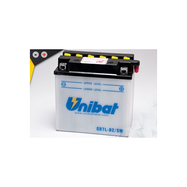  Batterie Unibat CB7L-B2 - Livrée avec flacons d'acide séparé.  