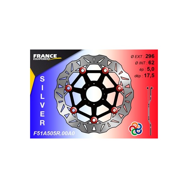  Disque de frein Gamme Silver F51A505R.00A0 / Oeillets Couleurs  