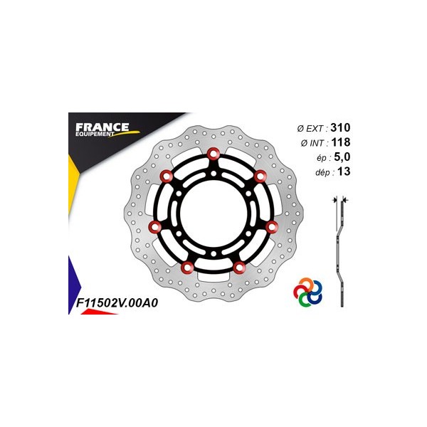  Disque de frein Gamme Essentiel FE.FL11502V / Oeillets Couleurs  