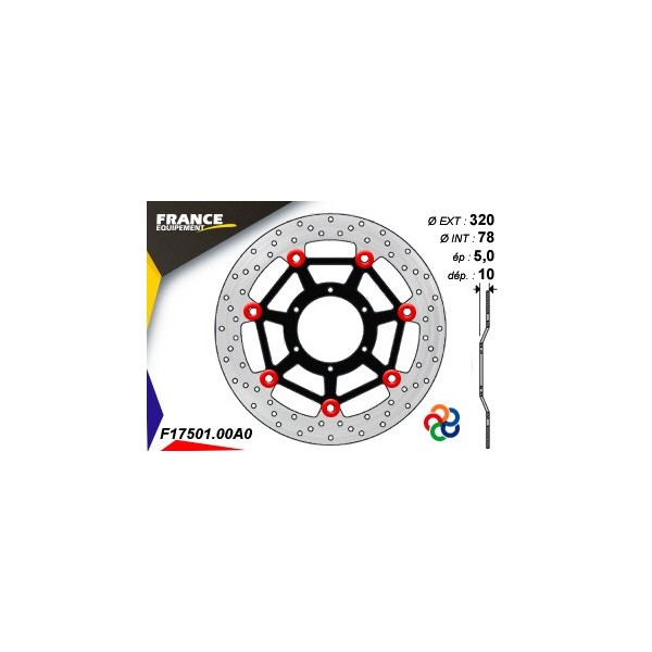  Disque de frein Gamme Essentiel FE.FL17501 / Oeillets Couleurs  