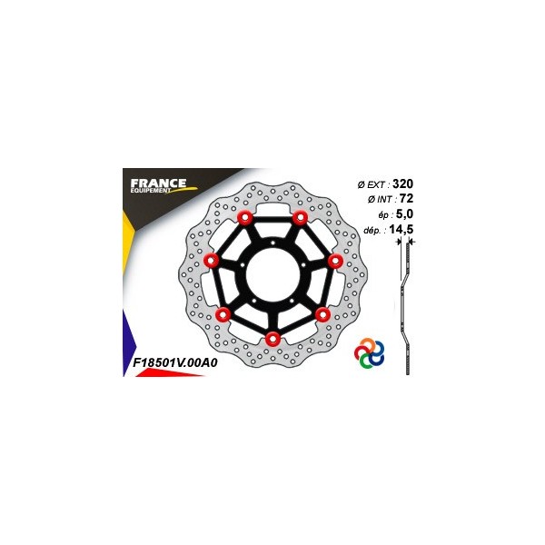  Disque de frein Gamme Essentiel FE.FL18501V / Oeillets Couleurs  