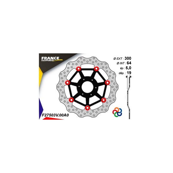  Disque de frein Gamme Essentiel FE.FL27503V / Oeillets Couleurs  