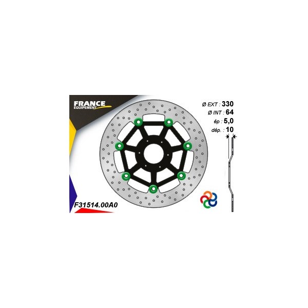  Disque de frein Gamme Essentiel FE.FL31514 / Oeillets Couleurs  