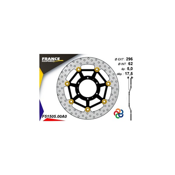  Disque de frein Gamme Essentiel FE.FL51505 / Oeillets Couleurs  