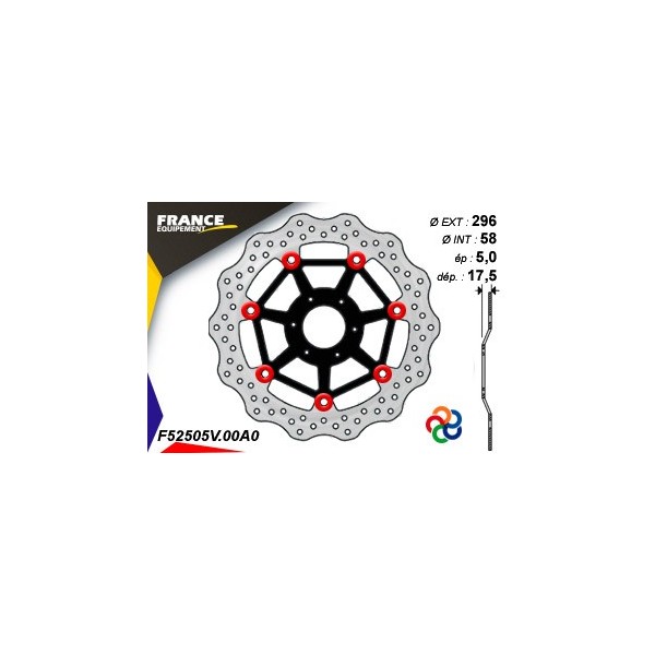  Disque de frein Gamme Essentiel FE.FL52505V / Oeillets Couleurs  