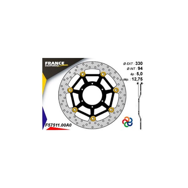  Disque de frein Gamme Essentiel FE.FL57511 / Oeillets Couleurs  