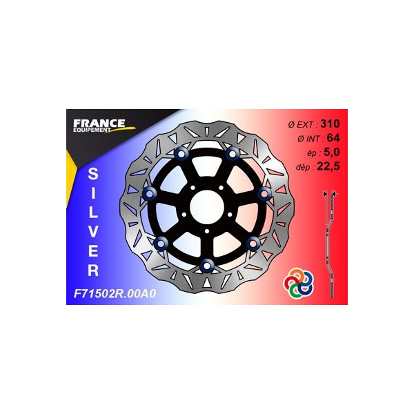  Disque de frein Gamme Silver F71502R.00A0 / Oeillets Couleurs  