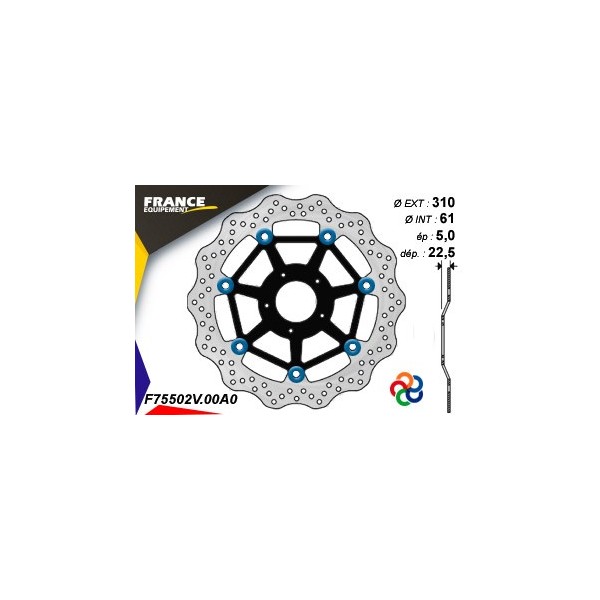  Disque de frein Gamme Essentiel FE.FL75502V / Oeillets Couleurs  