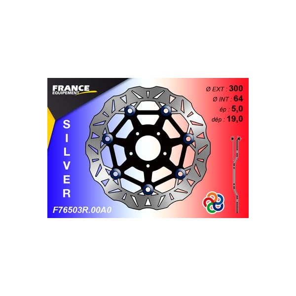  Disque de frein Gamme Silver F76503R.00A0 / Oeillets Couleurs  