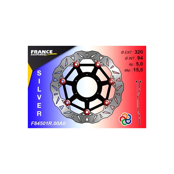  Disque de frein Gamme Silver F84501R.00A0 / Oeillets Couleurs  