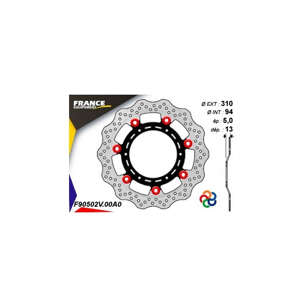  Disque de frein Gamme Essentiel FE.FL90502V / Oeillets Couleurs  