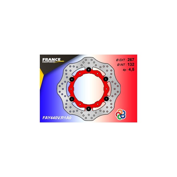  Disque Essentiel FLAY440V / Centre ROUGE (R1) / Oeillets Couleurs  