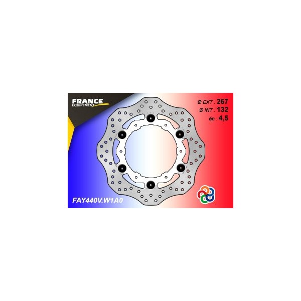  Disque Essentiel FLAY440V / Centre BLANC (W1) / Oeillets Couleurs  