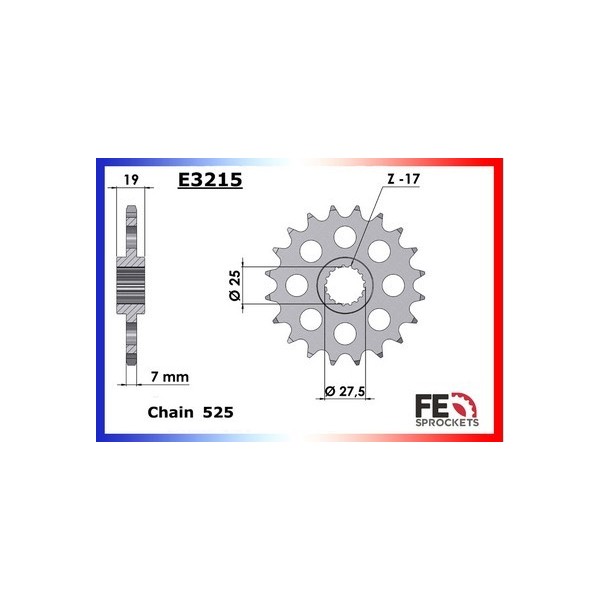  F.800.R '19 19X47 RK525FEX µ (Fixations Couronne dia: 10,5 mm)  