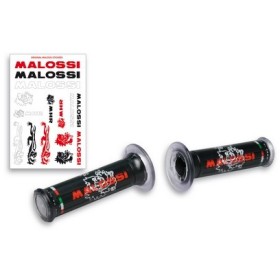 2 POIGNÉES NOIRES avec logo Malossi TRIBAL (O 30 mod. avec fermetu