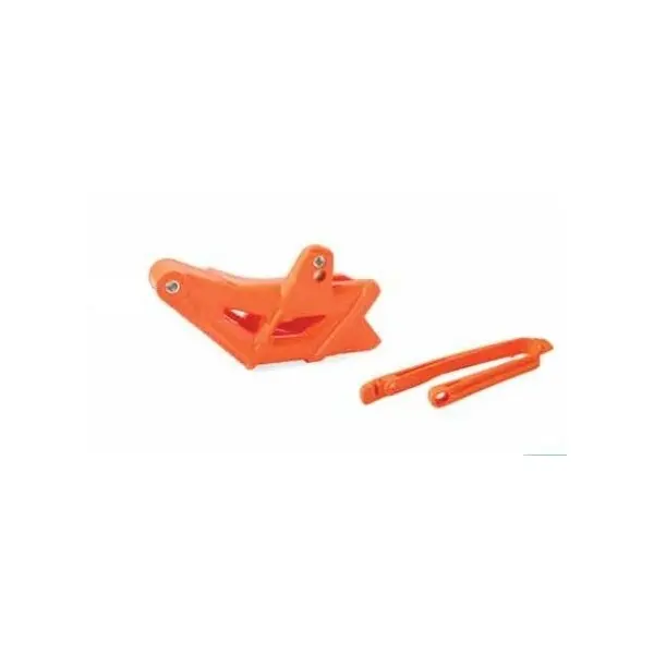 Kit guide chaîne + patin de bras oscillant POLISPORT orange KTM