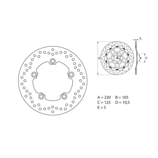 Disque de frein BREMBO Oro fixe - 68B40750