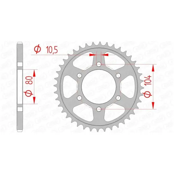 Couronne AFAM acier standard 16504 - 520