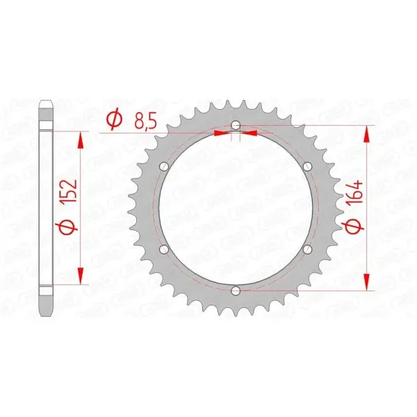 Couronne AFAM acier standard 12502 - 520