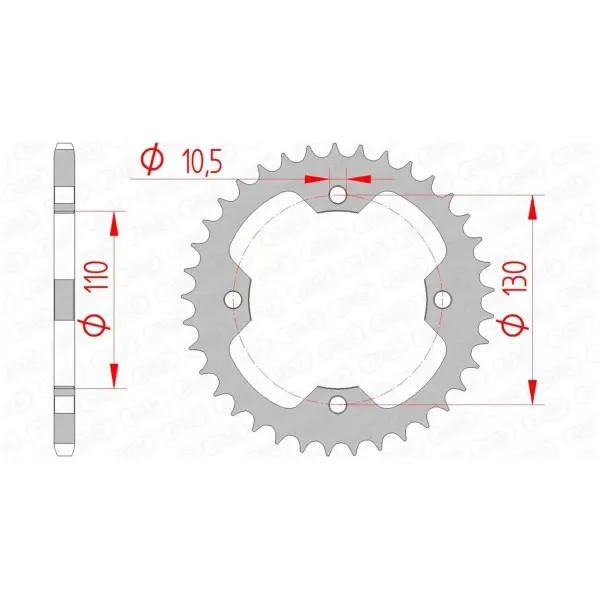 Couronne AFAM acier standard 16406 - 520