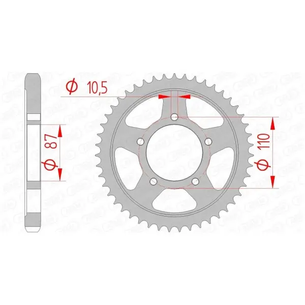 Couronne AFAM acier standard 14601 - 530