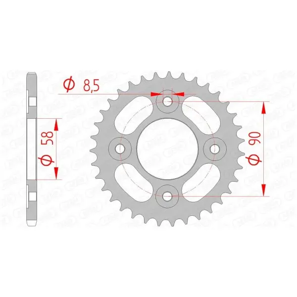 Couronne AFAM acier standard 10117 - 420