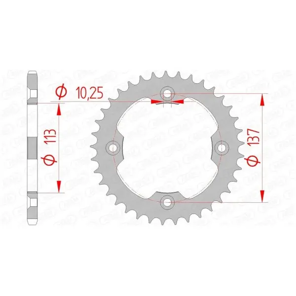 Couronne AFAM acier standard 14412 - 520