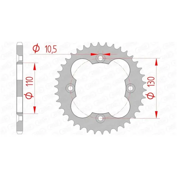 Couronne AFAM acier standard 10318 - 520