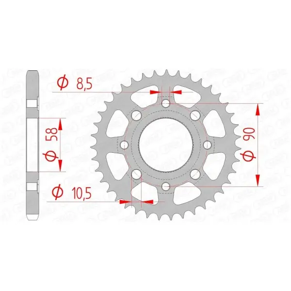 Couronne AFAM acier standard 10201 - 428