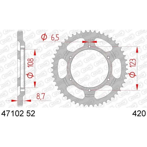 Couronne AFAM acier standard 47102 - 420