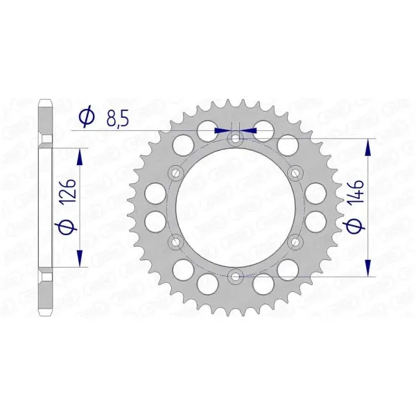 Couronne AFAM aluminium 15203 - 520
