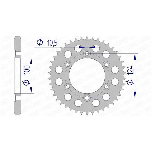 Couronne AFAM aluminium 51609 - 525