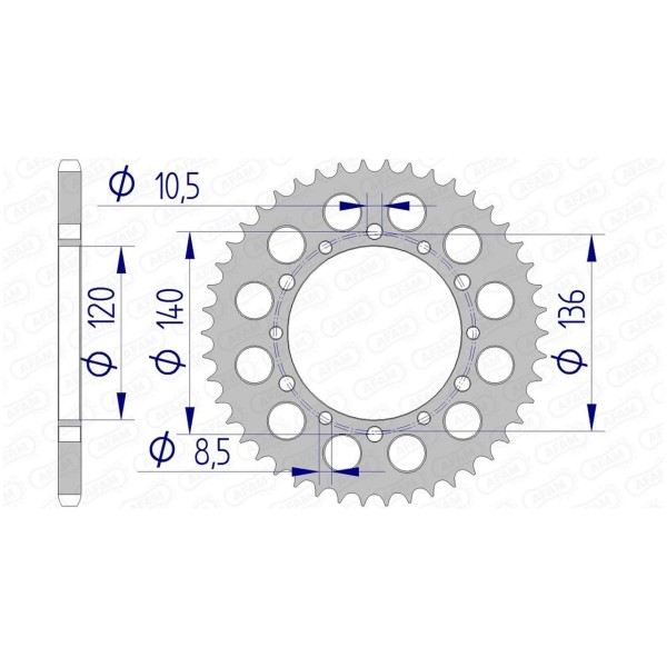 Couronne AFAM 44 dents 