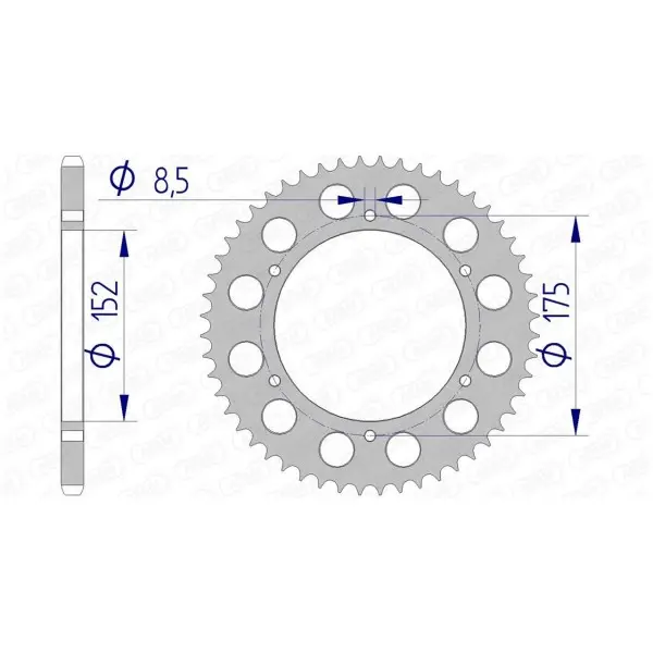 Couronne AFAM aluminium Ultra-Light anodisé dur 13301 - 520