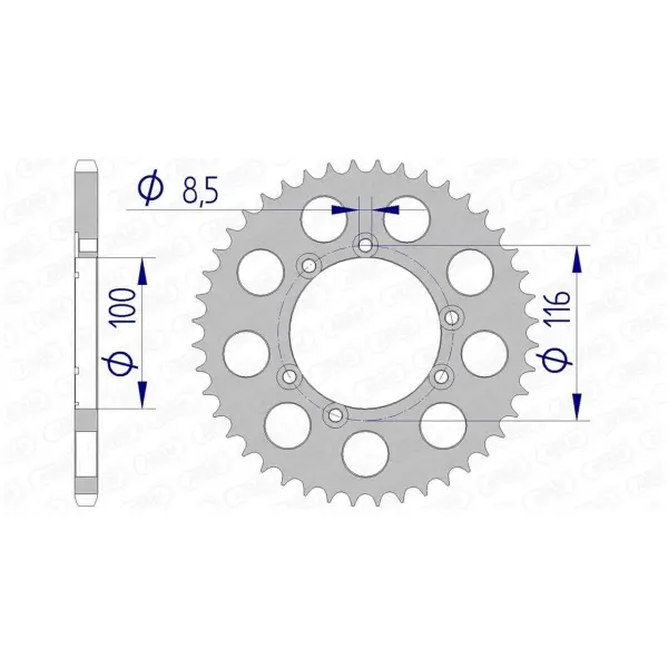 Couronne AFAM aluminium 93303 - 520