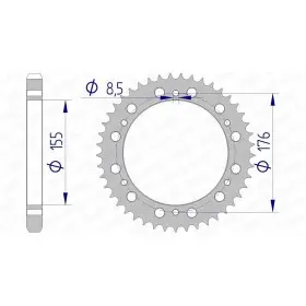 Couronne AFAM aluminium 87601 - 530