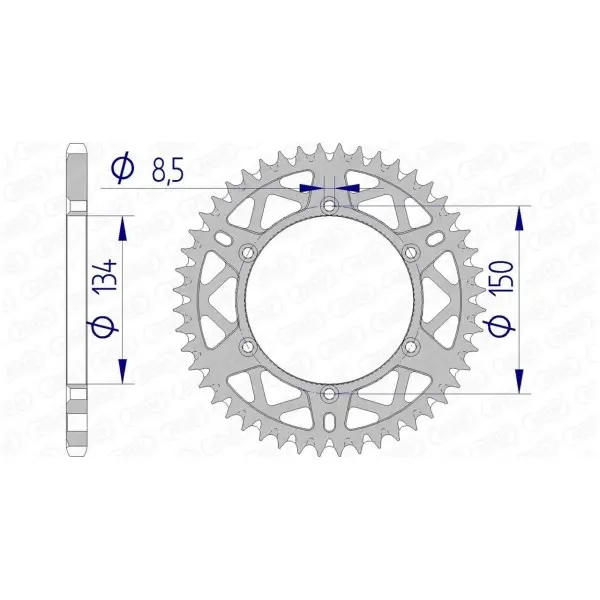 Couronne AFAM aluminium Ultra-Light anti-boue 17206520