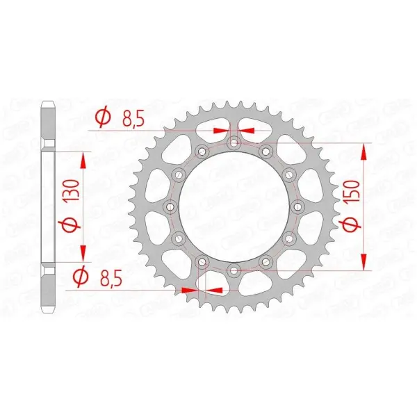 Couronne AFAM acier anti-boue 12323 - 520